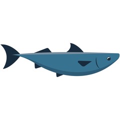 Vector fish flat icon isolated on white background