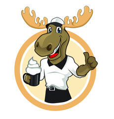 moose animal mascot cartoon in vector
