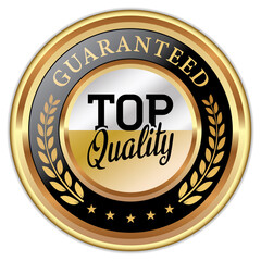 Top Quality Guaranteed. Vector Golden Label.