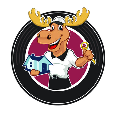 moose animal mascot cartoon in vector