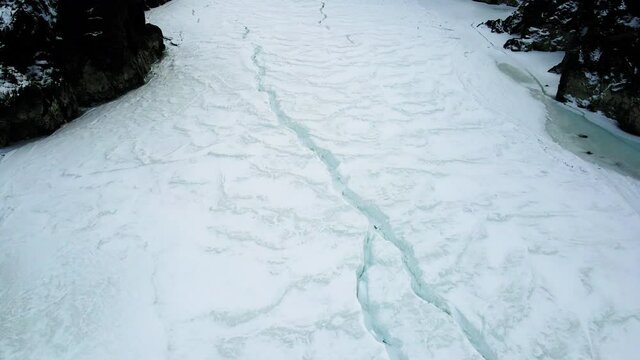 frozen river from the bird field ta