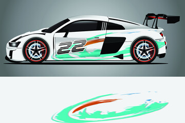 Obraz na płótnie Canvas Racing Car decal wrap design. Graphic abstract livery designs for Racing, tuning, Rally car. eps 10 format 
