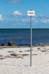 Schild FFK Strand, Insel Rügen, Deutschland