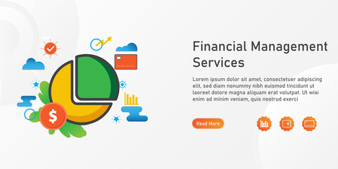 financial management  Landing page template. creative website template designs. editable Vector illustration.