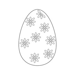 Easter Egg With Ornament For Your Design. Coloring book for kids. Hand drawn vector design.