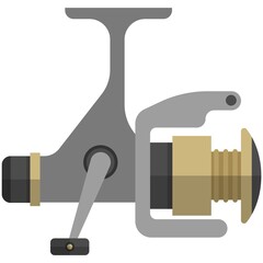 Fishing rod coin vector isolated on white background