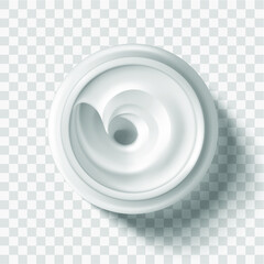 Hygienic face cream. Cosmetic cream top view on a  background. Vector illustration.