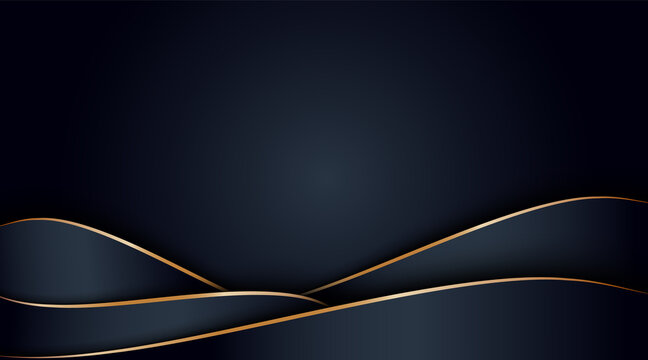 Black abstract layer overlaps illustration with golden lines