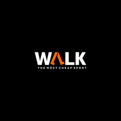 walk logo negative space design vector illustration