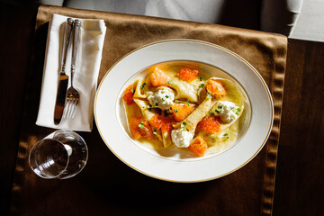 french crepes with caviar and salmon