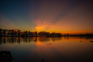 Sunset over the lake