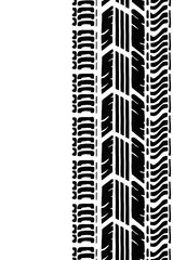 Seamless pattern with Wheel tires. Car tire tread tracks and dirty tires track. Vector isolated banner with empty space for text