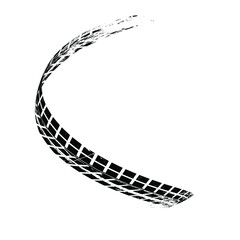 Vector Print Textured Tire Track . Design Element . Car tread silhouette . Mud splash grunge texture. Tyre track banner .