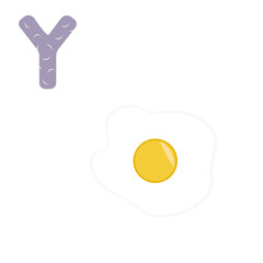 Y - yolk, letter alphabet for children