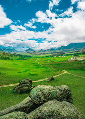 Landscape view in Gorkhi Terelj National Park, Mongolia. July 2018.