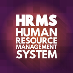 HRMS - Human Resource Management System acronym, business concept background