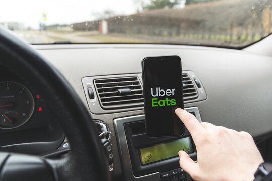 Uber eat app. Uber also offers taxi cab, food delivery, and transportation network service.