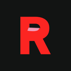 Initial Letter R Logo with Folding Icon Concept. Creative Minimal Alphabet Emblem Design Template. Graphic Symbol for Corporate Business Identity.Creative Vector Graphic Element.