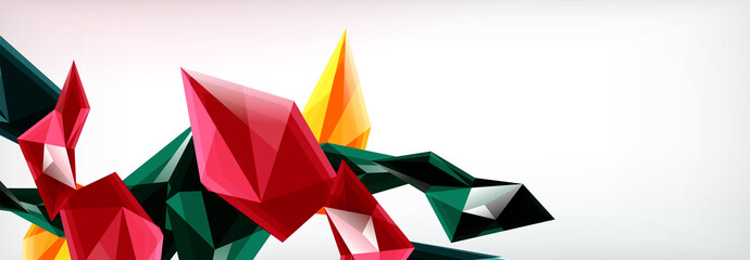 Vector 3d triangles and pyramids abstract background for business or technology presentations, internet posters or web brochure covers