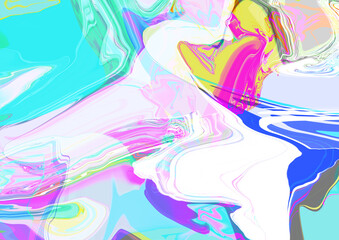Obraz na płótnie Canvas Modern abstract multicolour background. Transparent iridescence of paint on the surface. Modern colour combination. 