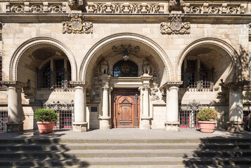 historic town hall in duisburg facade