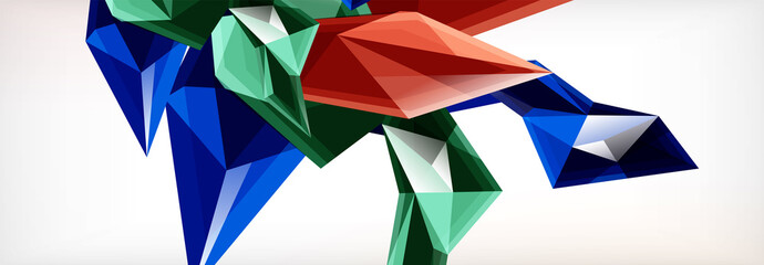Vector 3d triangles and pyramids abstract background for business or technology presentations, internet posters or web brochure covers