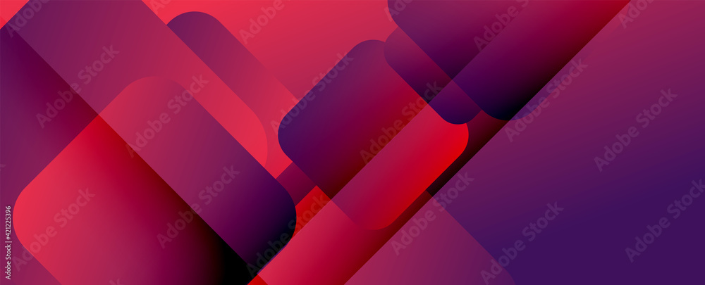 Poster Square shapes composition geometric abstract background. 3D shadow effects and fluid gradients. Modern overlapping forms