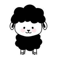 Cute baby black sheep character 