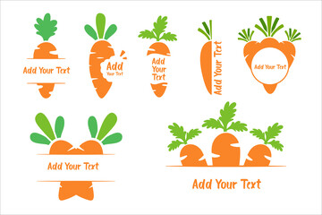 Carrot Vector Orange carrot design Easter Bunny Food Isolated on white background.