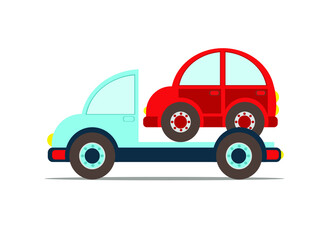 tow truck, vector illustration on a white background 