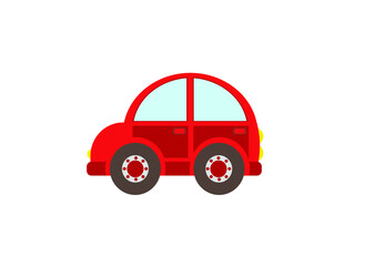 red car, vector illustration on a white background 