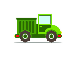 Fototapeta premium green truck, vector illustration on a white background 
