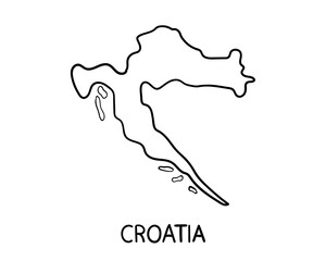  Hand drawn Croatia map illustration