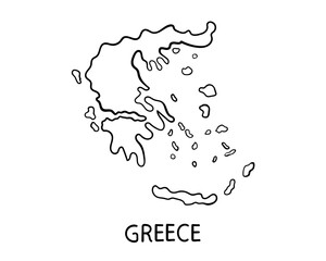  Hand drawn Greece map illustration