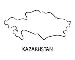  Hand drawn Kazakhstan map illustration