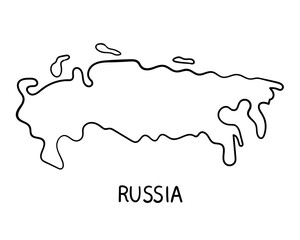  Hand drawn Russia map illustration