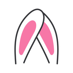 Vector flat variety of rabbit ears For decoration at a children's party on Easter.