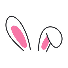 Vector flat variety of rabbit ears For decoration at a children's party on Easter.
