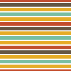 Retro stripes seamless pattern, 60s - 70s mood background. Modern vector illustration. Simple hippie ornament.