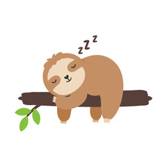 Vector Cartoon Slot Sleep Slowly moving slots hang on trees in various poses.