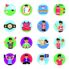 Fototapeta premium Pack of Game Accessories Flat Icons