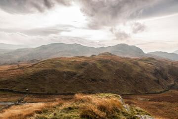 dramatic autumn  landscape image taken in Lake District , Cumbria