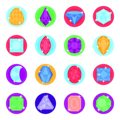 
Flat Icons of Birthstones in Editable Quality

