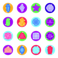 
Flat Icons of Precious Stones in Editable Quality

