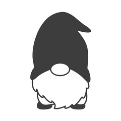 Dwarf gnomes wear red dresses and hats celebrating Christmas in winter.