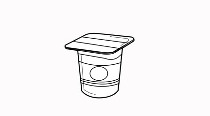 Yoghurt icon. Vecto black and white isolated illustration of a Yoghurt