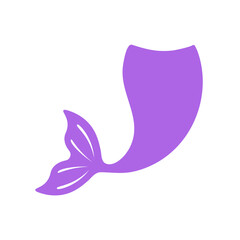 Beautiful mermaid tail vector Ocean mermaid tail design Isolated on white background