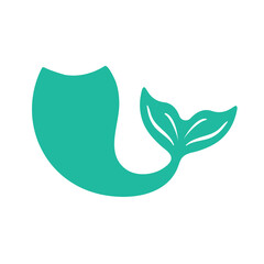 Beautiful mermaid tail vector Ocean mermaid tail design Isolated on white background