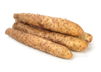 Chinese yam isolated on white background stock photo
