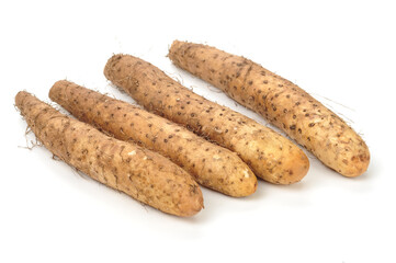 Chinese yam isolated on white background stock photo